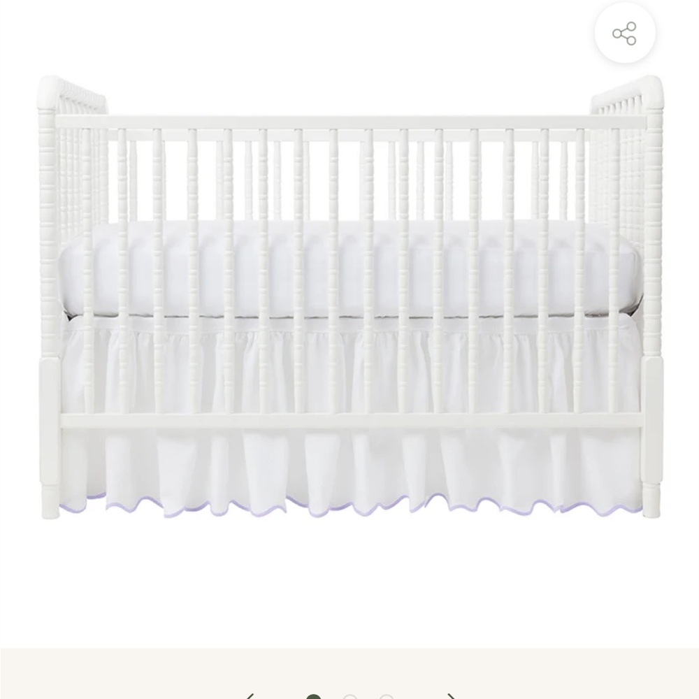 Biscuit Home 3-Piece Lilac Pique Crib Skirt